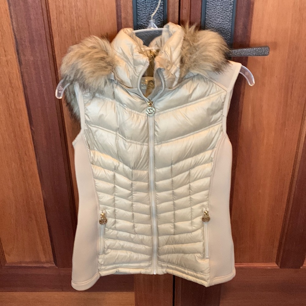 Michael Kors hooded down vest.